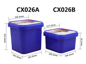 وعاء بلاستيك مربع حجم 1200 مل مع غطاء، CX026